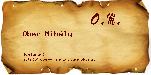 Ober Mihály névjegykártya